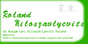 roland miloszavlyevits business card